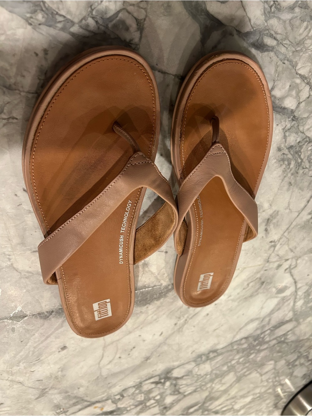 Fitflop Tan/Brown Leather Toe-Post Sandals
